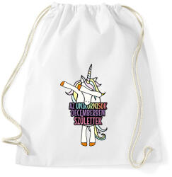 printfashion Unikornis szülinap december - Sportzsák, Tornazsák - Fehér (1927590)