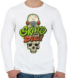 printfashion Gördeszka - skate or die - Férfi hosszú ujjú póló - Fehér (4952705)