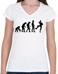 printfashion Fortnite evolúció - Női V-nyakú póló - Fehér (1096033)
