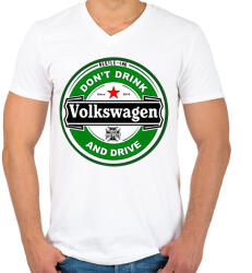 printfashion Volkswagen - Férfi V-nyakú póló - Fehér (5666617)