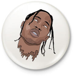 printfashion Travis Scott önkívület - Kitűző, hűtőmágnes - Fehér (3087948)