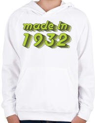 printfashion made-in-1932-green-grey - Gyerek kapucnis pulóver - Fehér (478126)