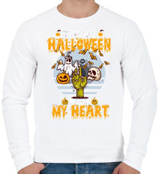 printfashion Halloween a szívemben - Férfi pulóver - Fehér (1860842)