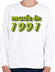 printfashion made-in-1991-green-grey - Gyerek pulóver - Fehér (487424)