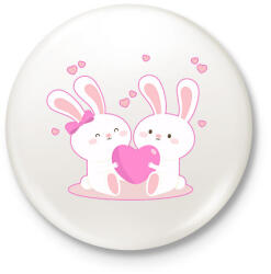 printfashion Nyuszi szerelem! - Kitűző, hűtőmágnes - Fehér (14187291)