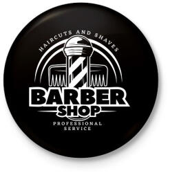 printfashion Barbershop 6 - Kitűző, hűtőmágnes - Fekete (6187163)