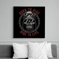 printfashion Motoros 01 - Born to ride - Vászonkép - Fekete (6658057)