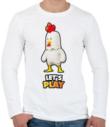 printfashion Stumble Guys - Chicken - Férfi hosszú ujjú póló - Fehér (16085633)