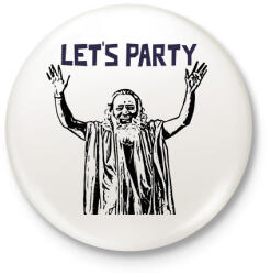 printfashion Guru party - Kitűző, hűtőmágnes - Fehér (11583770)