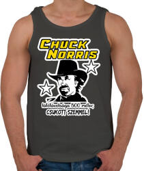 printfashion Chuck Norris látótávolsága csukott szemmel - Férfi atléta - Sötétszürke (1268377)