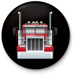 printfashion Camion - Kitűző, hűtőmágnes - Fekete (3094401)