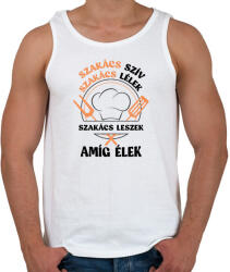 printfashion Szakács leszek amíg élek - Férfi atléta - Fehér (7549099)