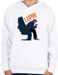 printfashion Lupin - Székben ülve - Gyerek kapucnis pulóver - Fehér (6572594)