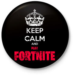 printfashion Keep Calm Fortnite - Kitűző, hűtőmágnes - Fekete (3095513)