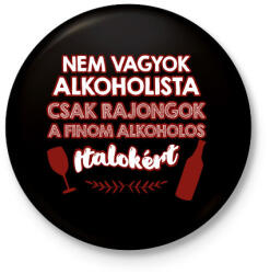 printfashion Finom alkoholos italok - Kitűző, hűtőmágnes - Fekete (9462070)