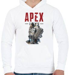 printfashion Apex Gibraltár - Férfi kapucnis pulóver - Fehér (2432476)