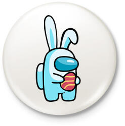 printfashion Among us - Húsvéti nyúl - Kitűző, hűtőmágnes - Fehér (6788374)