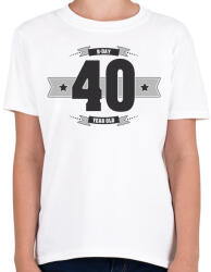 printfashion b-day-40-dark-lightgrey - Gyerek póló - Fehér (511066)