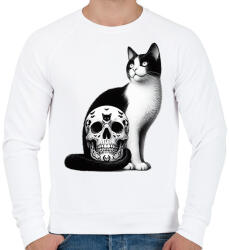 printfashion Macska - Férfi pulóver - Fehér (15321136)