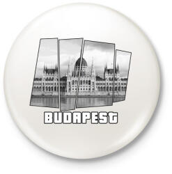 printfashion Budapest parlament (GTA stílus) - Kitűző, hűtőmágnes - Fehér (3080661)