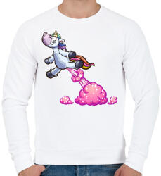 printfashion unikornis - Férfi pulóver - Fehér (16157944)