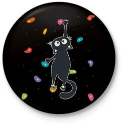 printfashion Falmászó cica - Kitűző, hűtőmágnes - Fekete (15865496)