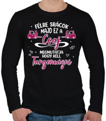 printfashion Ez a csaj megmutatja - Targonca - Férfi hosszú ujjú póló - Fekete (13072899)
