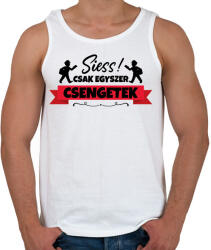 printfashion Egyszer csengetek - Férfi atléta - Fehér (9009261)