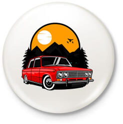 printfashion Classic car - Kitűző, hűtőmágnes - Fehér (13787659)