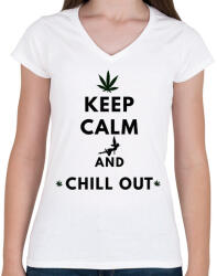 printfashion CSAK NYUGI LAZULJ EL - Női V-nyakú póló - Fehér (1613380)