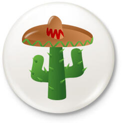 printfashion Kaktusz-sombrero - Kitűző, hűtőmágnes - Fehér (12049947)
