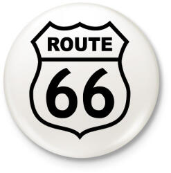 printfashion route 66 - Kitűző, hűtőmágnes - Fehér (11593547)