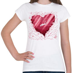 printfashion Búvár szív - Női póló - Fehér (12660665)