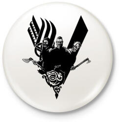 printfashion Vikings - Kitűző, hűtőmágnes - Fehér (3081022)