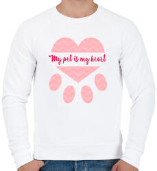 printfashion A kisállatom a szívem - Férfi pulóver - Fehér (14471294)