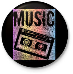 printfashion music - Kitűző, hűtőmágnes - Fekete (5050281)