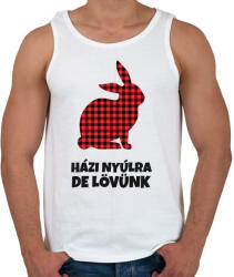 printfashion Házi nyúlra de lövünk - Férfi atléta - Fehér (10463431)