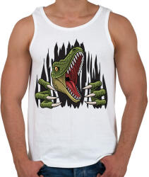 printfashion Dinoszaurusz - Tépett anyag - Férfi atléta - Fehér (6929401)