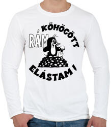 printfashion Kisvakond - rám köhögött elástam - Férfi hosszú ujjú póló - Fehér (4742938)