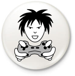 printfashion Gamer - Kitűző, hűtőmágnes - Fehér (12018978)