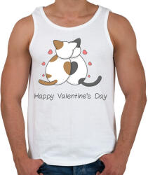 printfashion Valentin napi cicák - Férfi atléta - Fehér (11877603)