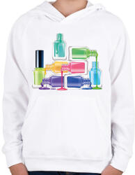 printfashion Körömlakkok - Gyerek kapucnis pulóver - Fehér (6558776)