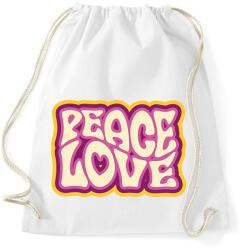 printfashion Peace, Love - Hippie - Sportzsák, Tornazsák - Fehér (7107872)