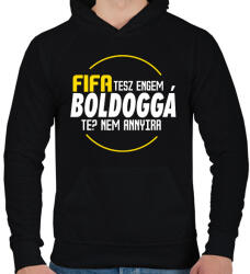 printfashion Fifa Tesz Boldogga - Férfi kapucnis pulóver - Fekete (1666708)