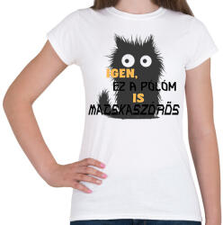 printfashion Igen, ez a pólóm is macskaszőrös - Női póló - Fehér (16537635)