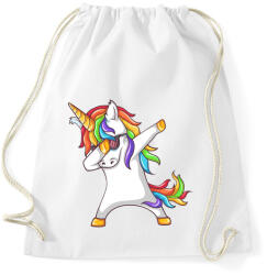 printfashion Dabbing unikornis - Sportzsák, Tornazsák - Fehér (1103569)
