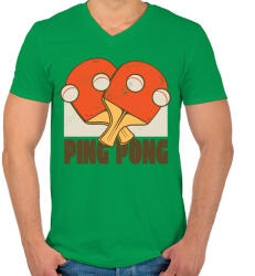 printfashion Ping Pong - Férfi V-nyakú póló - Zöld (5069792)
