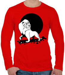 printfashion Oroszlán - Az állatok királya - Férfi hosszú ujjú póló - Piros (1387621)