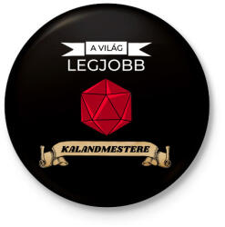 printfashion A Világ Legjobb Kalandmestere - Kitűző, hűtőmágnes - Fekete (3103047)
