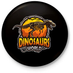printfashion Dinók világa - Kitűző, hűtőmágnes - Fekete (5075847)
